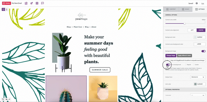 Fit to background, repeat, center