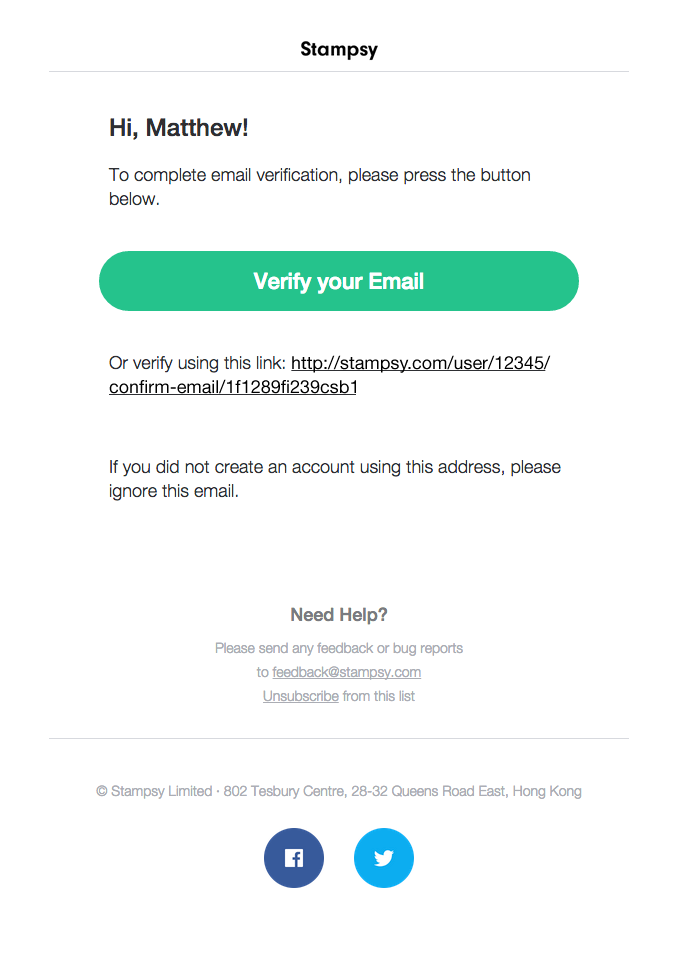 SaaS transactional email example