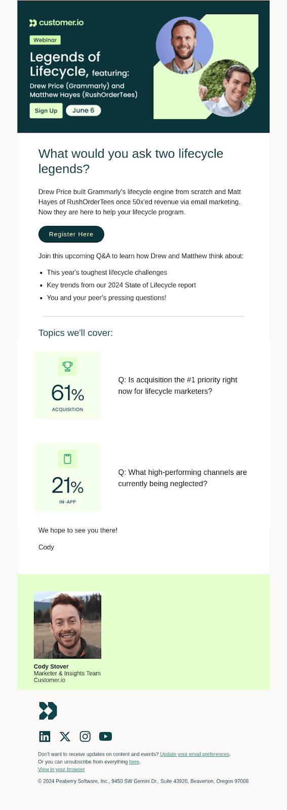 event invitation emails for saas 