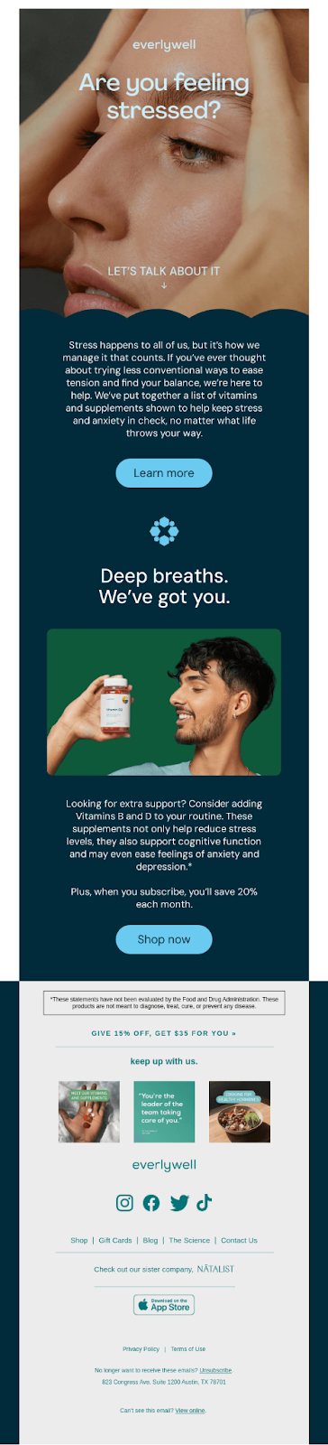 everlywell healthcare newsletter email example