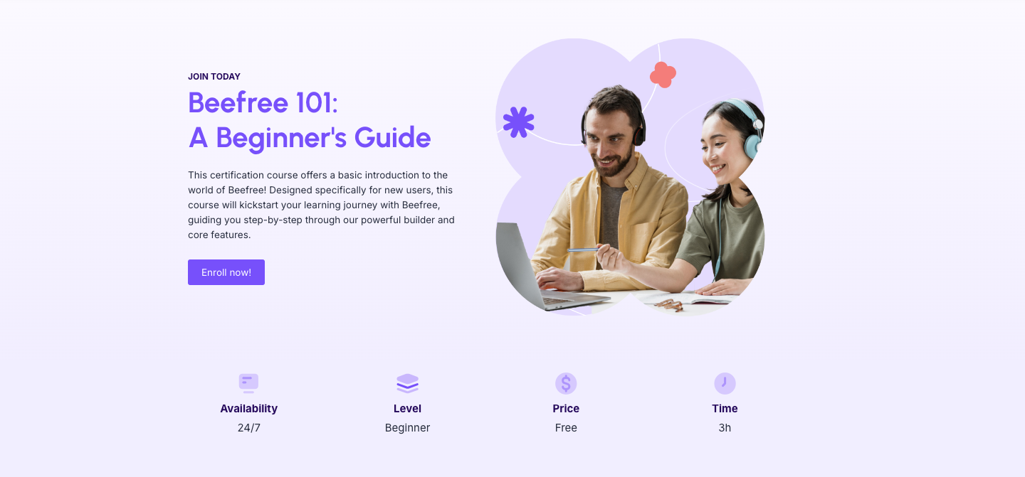 Beefree 101 academy course and certification
